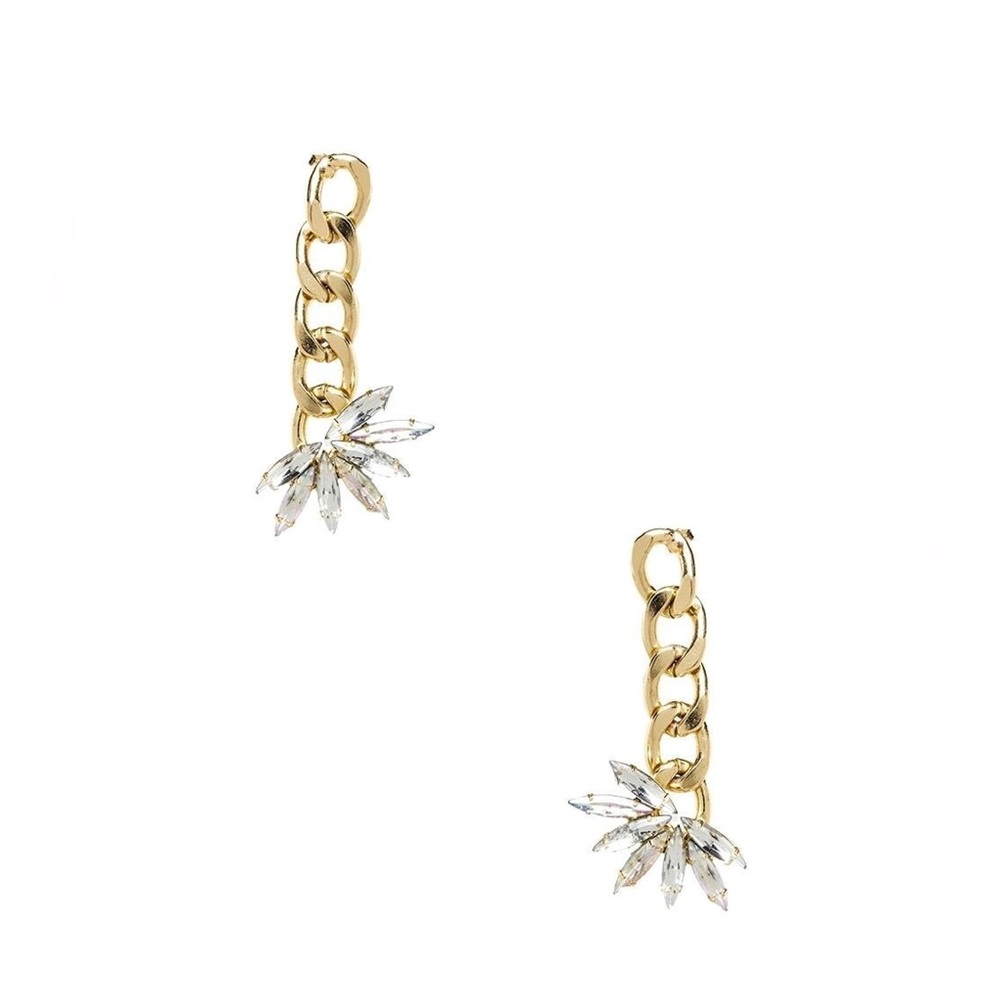 8 other reasons gold chain earrings with Crystal detail